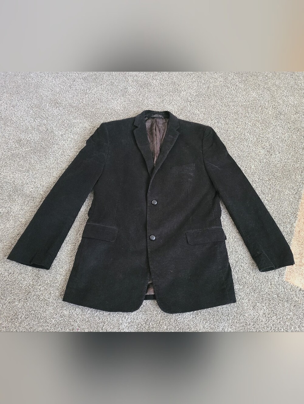 Lauren Ralph Lauren 100% Cotton Black Corduroy Blazer Sports Coat Size 20R